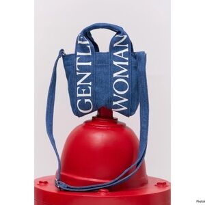 GENTLEWOMAN LOGO STRAP MICRO TOTE Navy Blue Denim Crossbody BAG